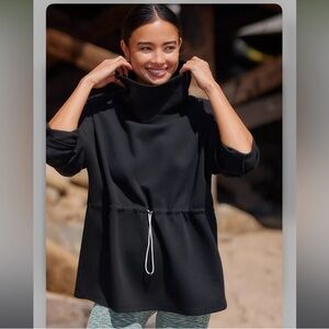 Women Varley Barton funnel neck sweatshirt top lounge athletic drawstring medium